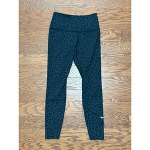NIKE WOMEN'S DRI-FIT CHEETAH BLACK PRINT LEGGINGS Sz SMALL